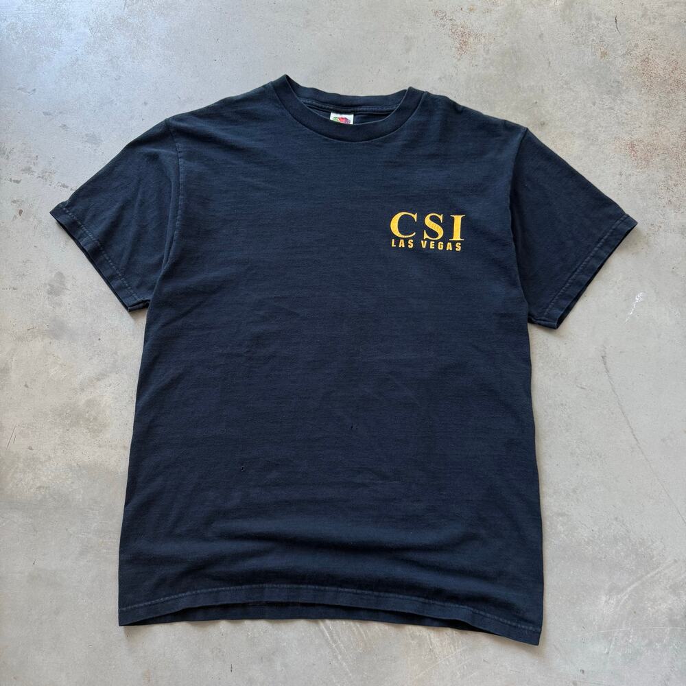 Vintage Y2K CSI Las Vegas TV Show Promo Retro Graphic T-shirt Size Large